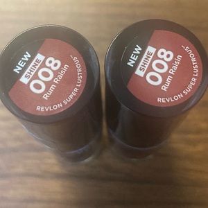 Set of 2 Revlon Glass Shine lipsticks. 008 Rum Raisin Brand New!